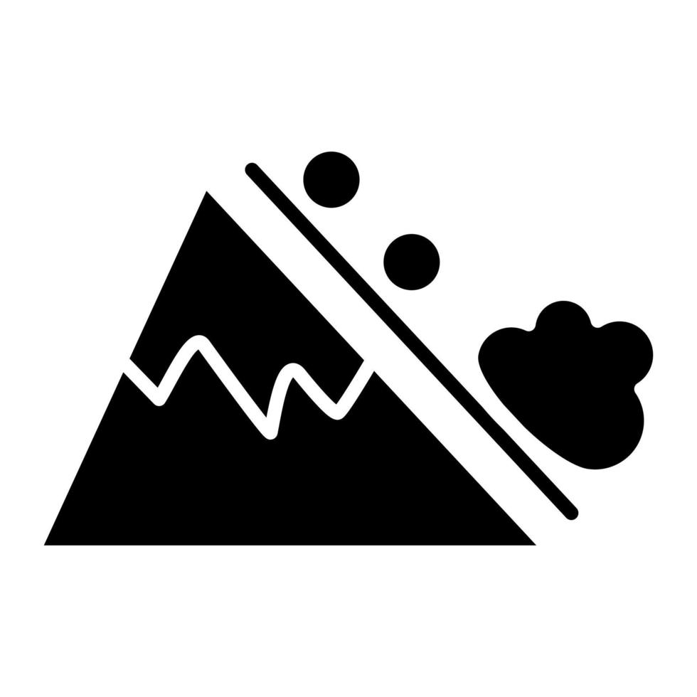 icono de línea de avalancha de nieve vector