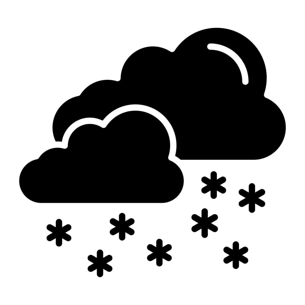 Heavy Snow Line Icon vector