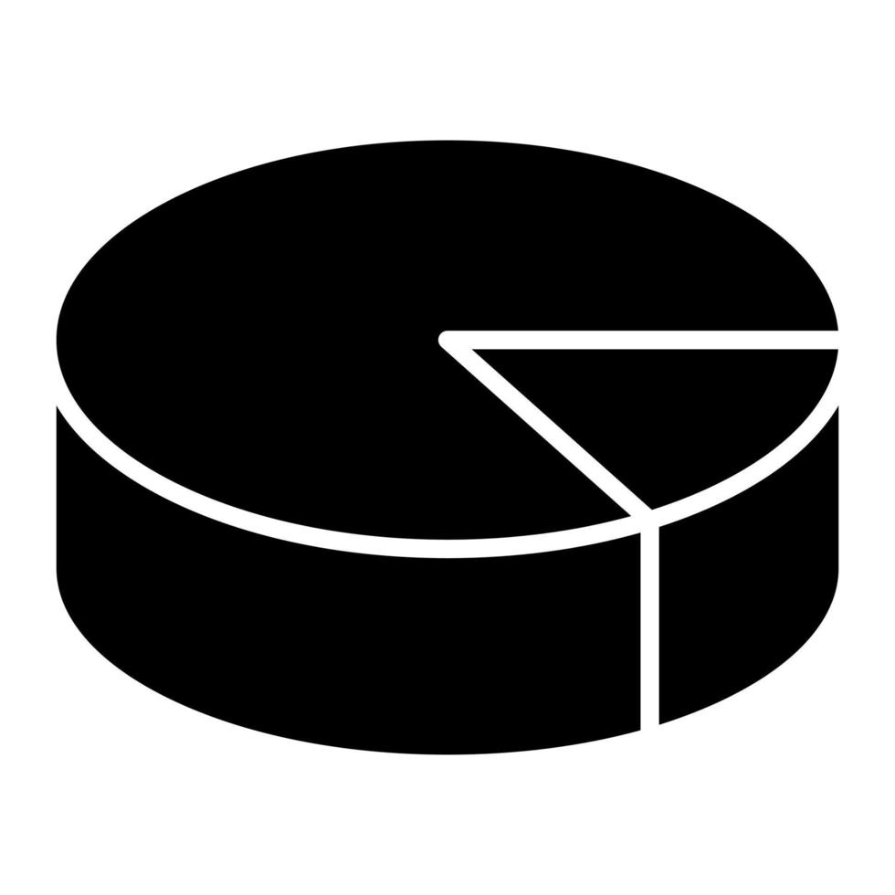 3D Pie Chart Line Icon vector