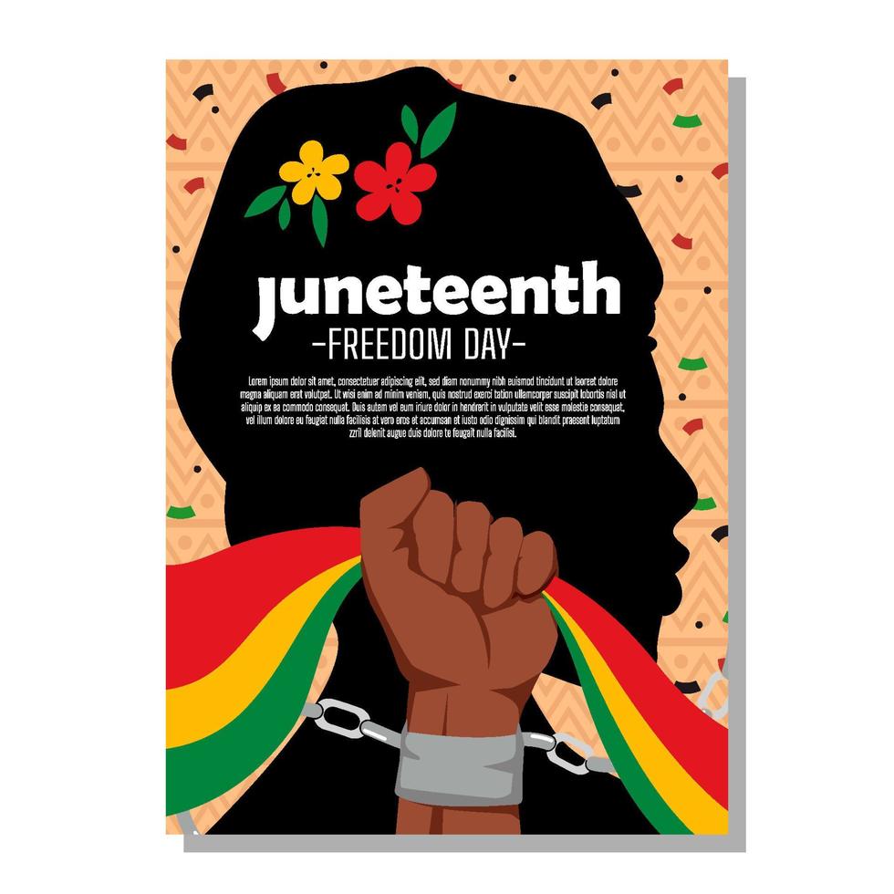 cartel del día de la libertad del 19 de junio vector