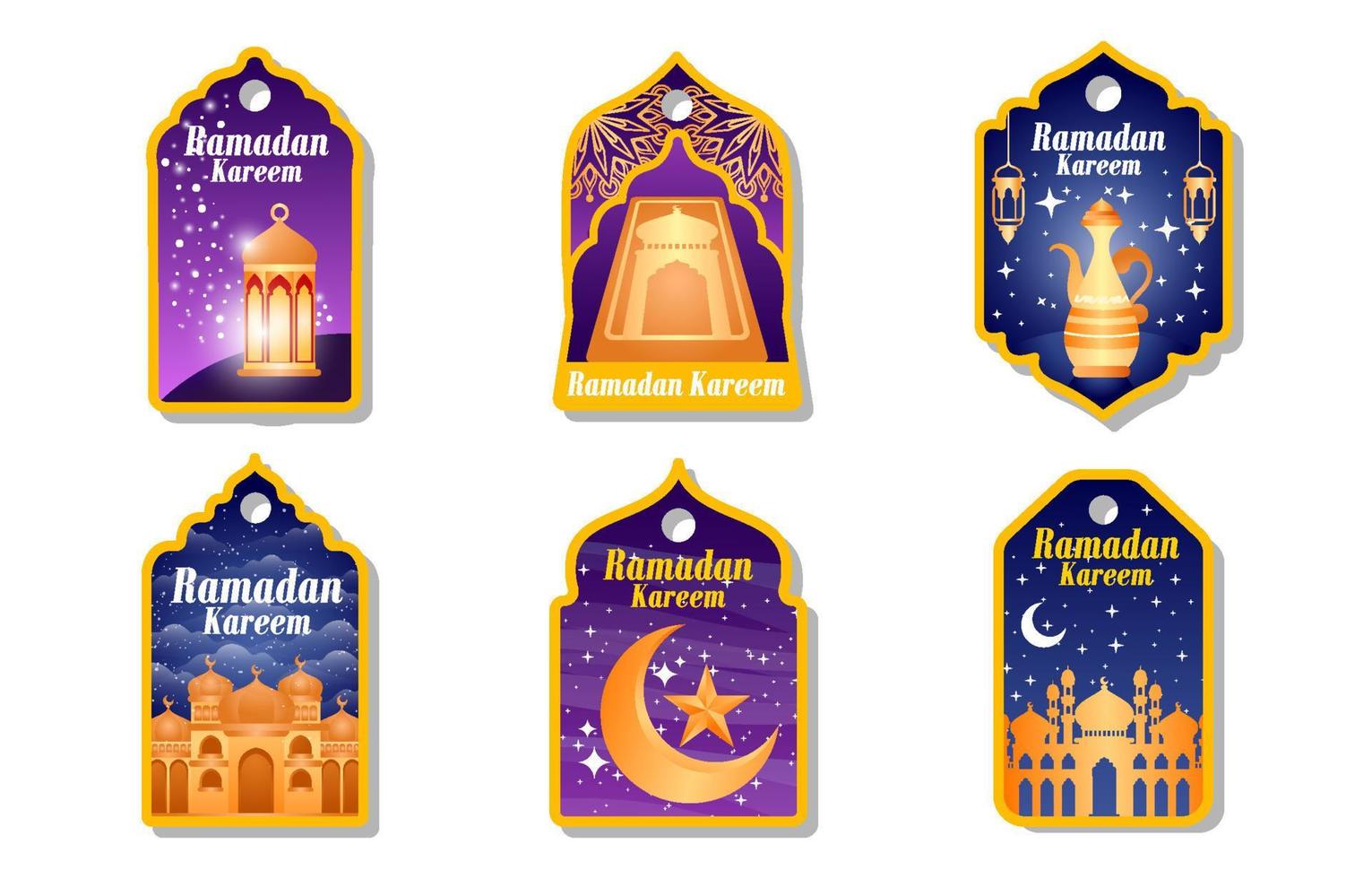 colección de etiquetas ramadan kareem vector