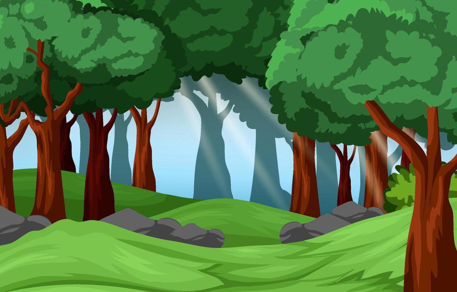 hermoso fondo de paisaje de bosque de verano vector