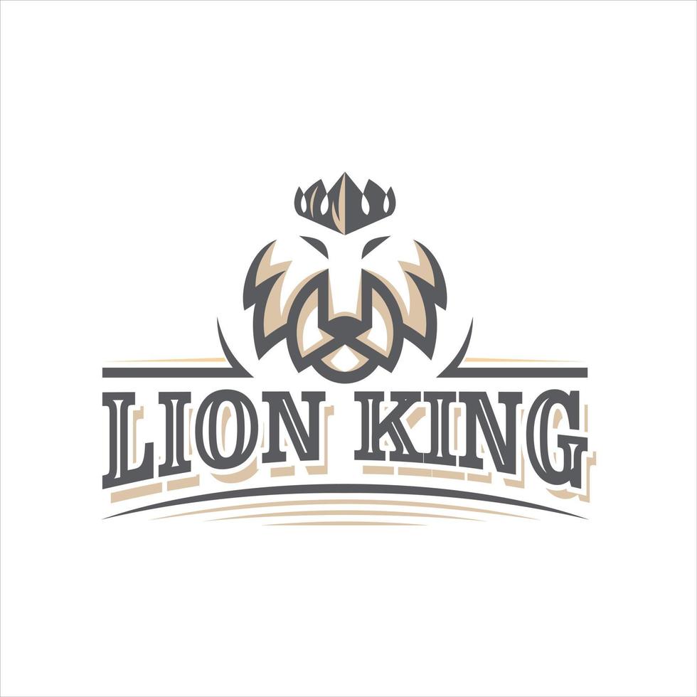 concepto de diseño de logotipo de cabeza de león de lujo. emblema vintage mascota animal león ilustración vector