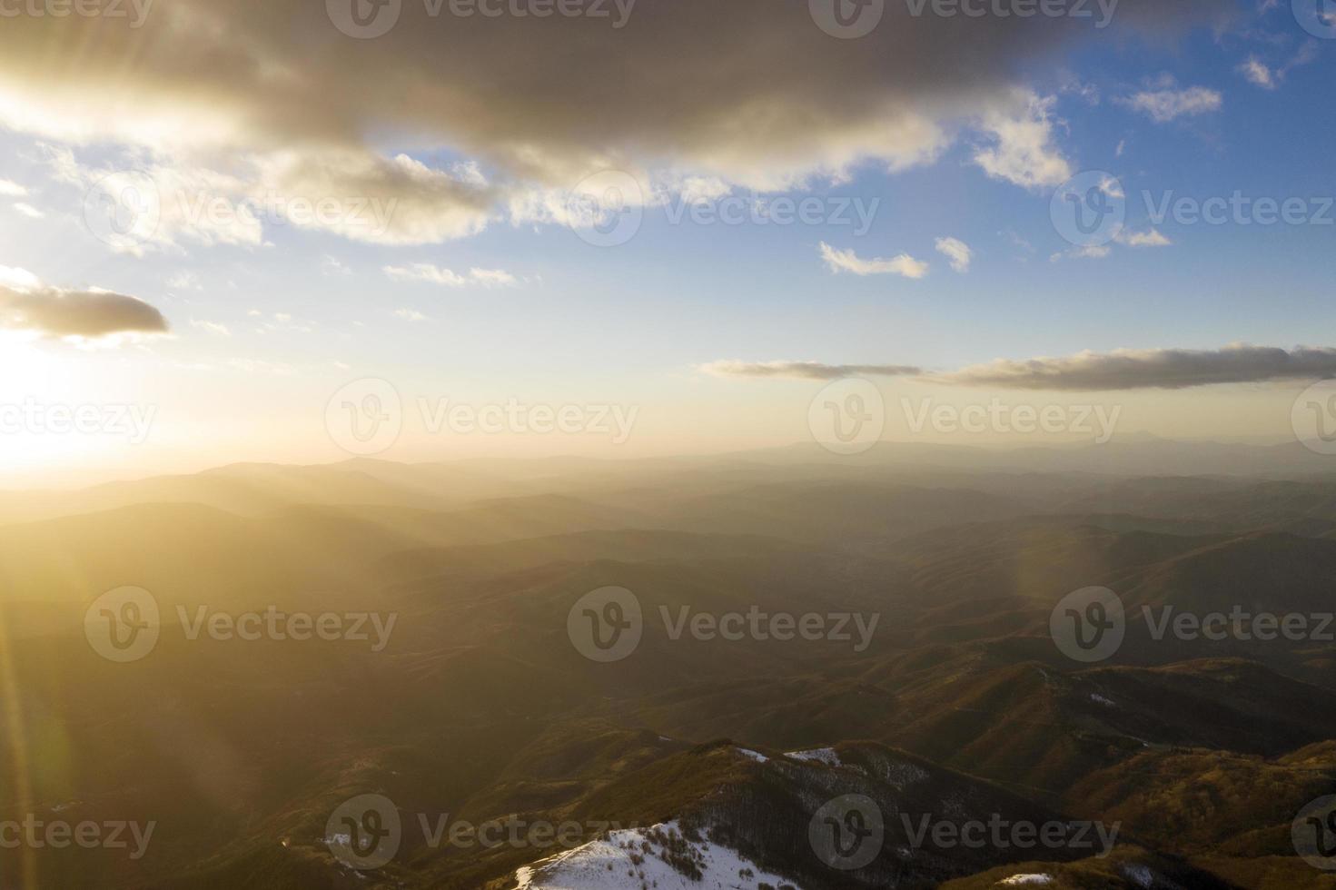 Aerial view at the mountain in winter photo