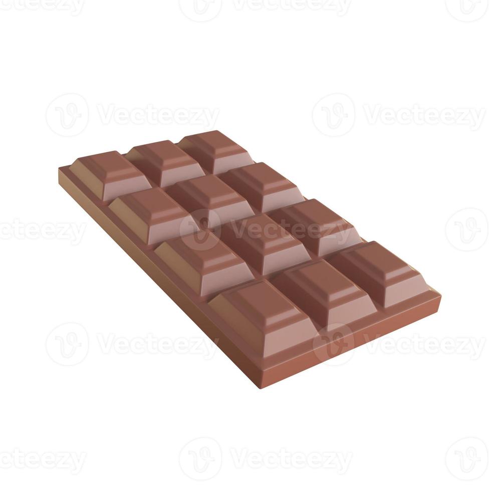Chocolate bar. Cocoa sweets Helps to relax when eating. 3d render. photo