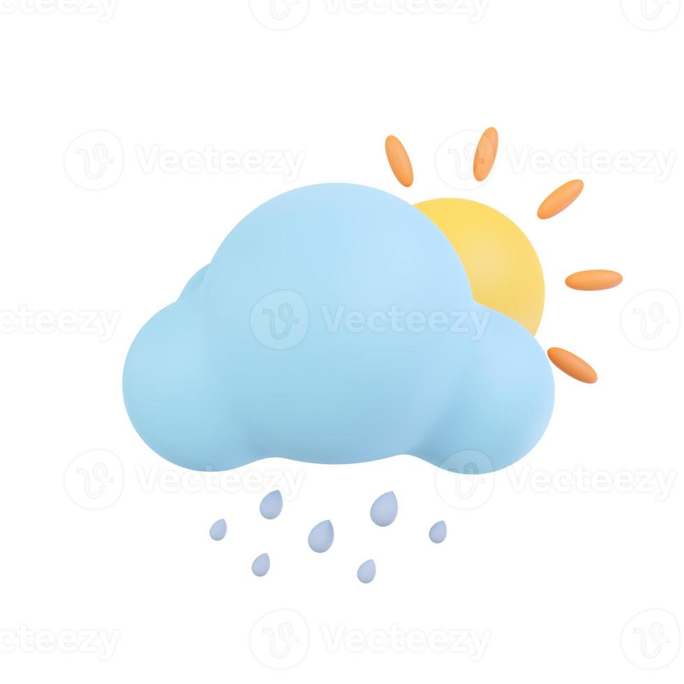 weather forecast icon Night clouds with rain. 3D illustration. photo