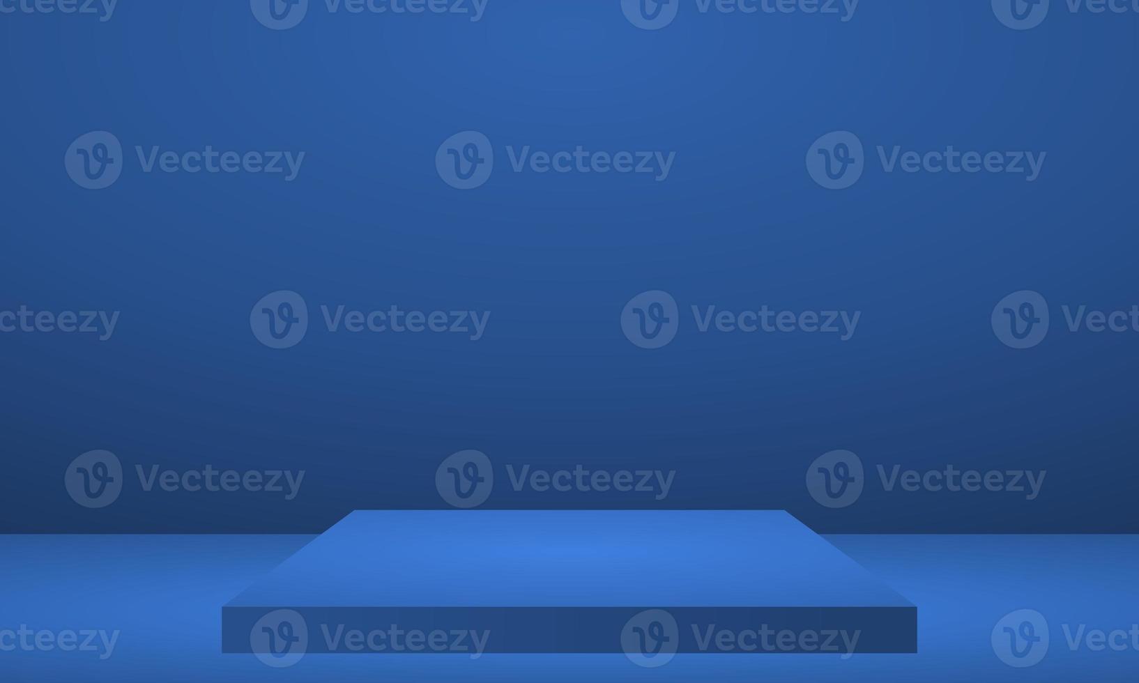 blue semi realistic background with podium vector template for product display photo
