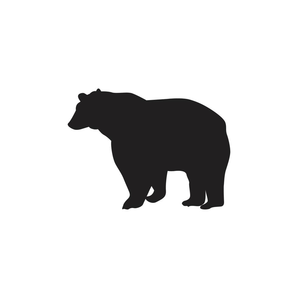 diseño de ilustración de vector de silueta de oso