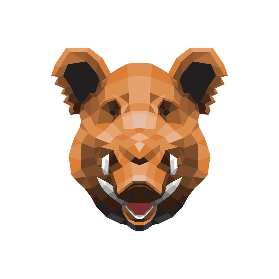 diseño de ilustración de vector de estilo lowpoly de jabalí