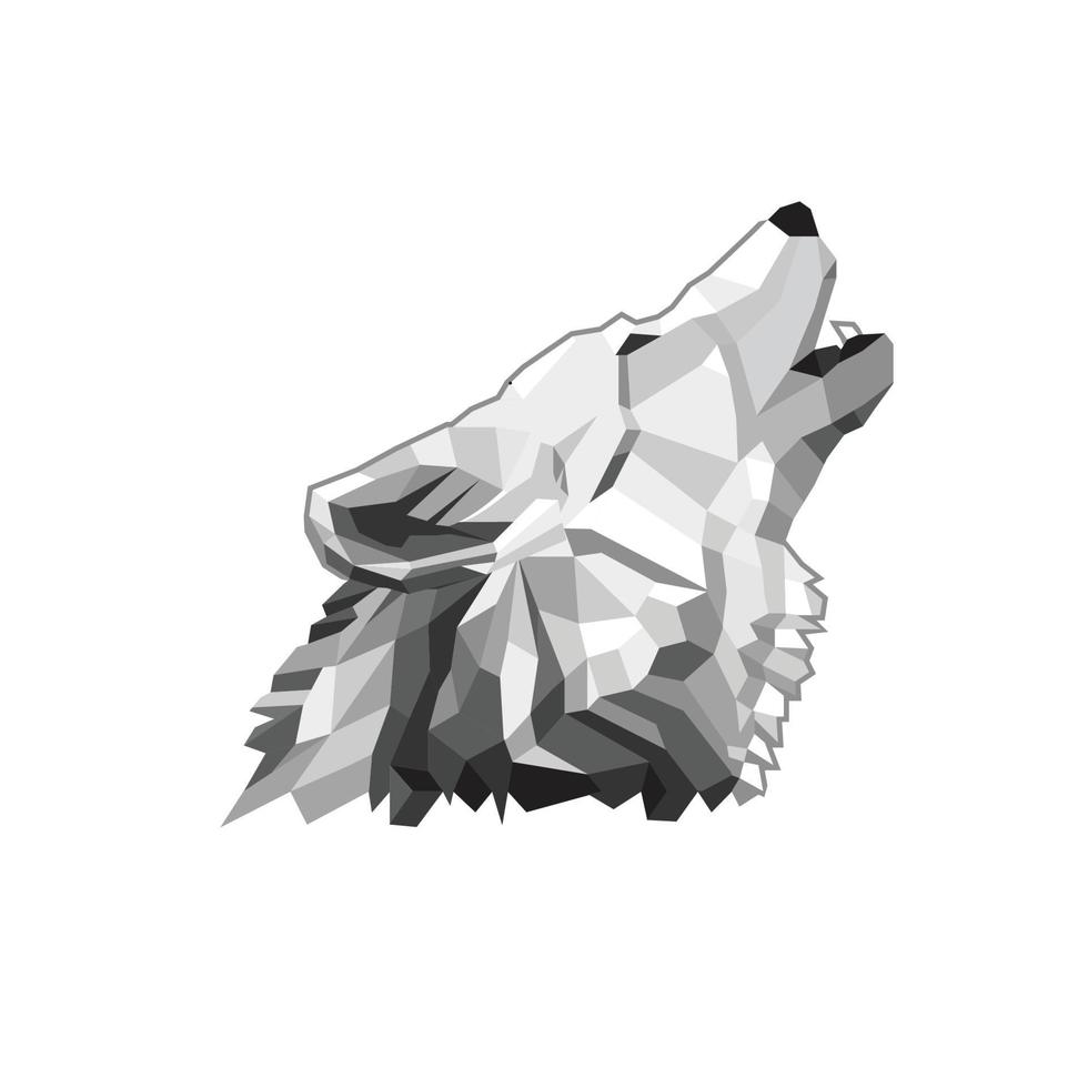 wolf lowpoly side head vector illustration design good for t-shirt design