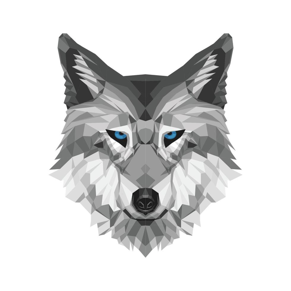 wolf lowpoly face vector illustration design