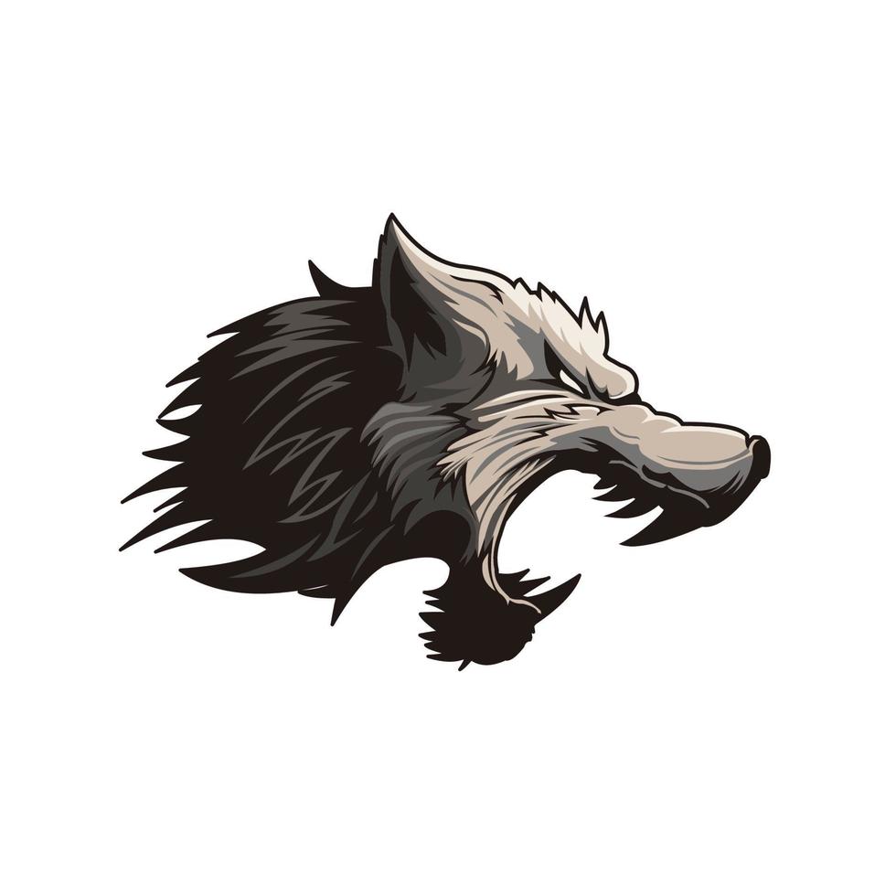 wolf e-sport logo illustration vector design