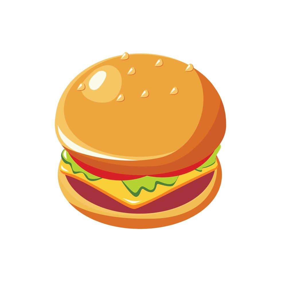 diseño de ilustración de vector de estilo plano de hamburguesa