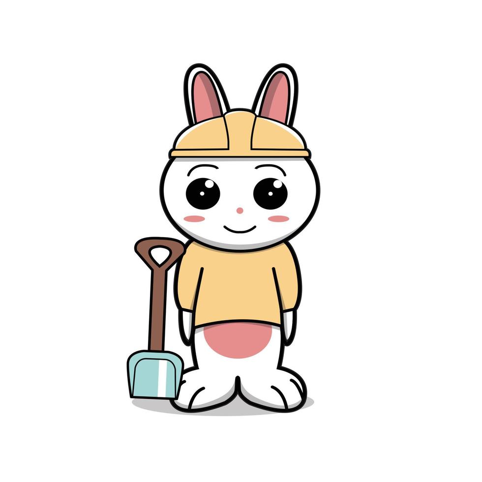 rabbit cute cartoon character vector illustration  design