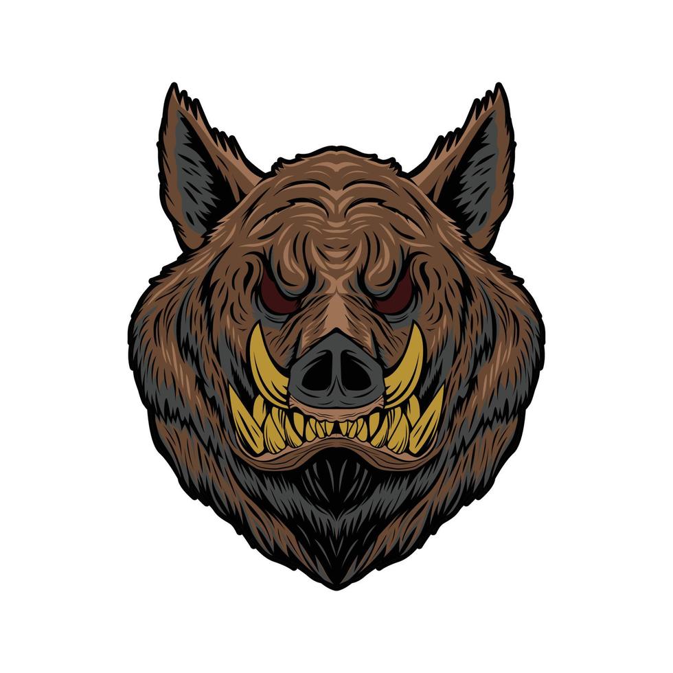 boar head vector illustration design