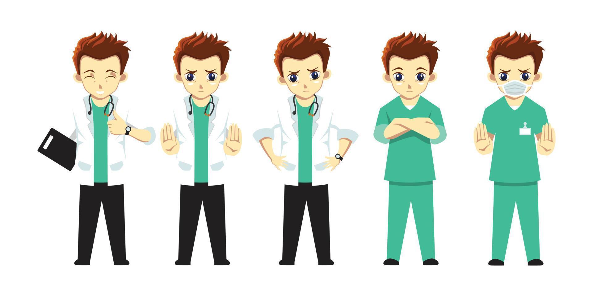 doctor cute vector flat illustration design