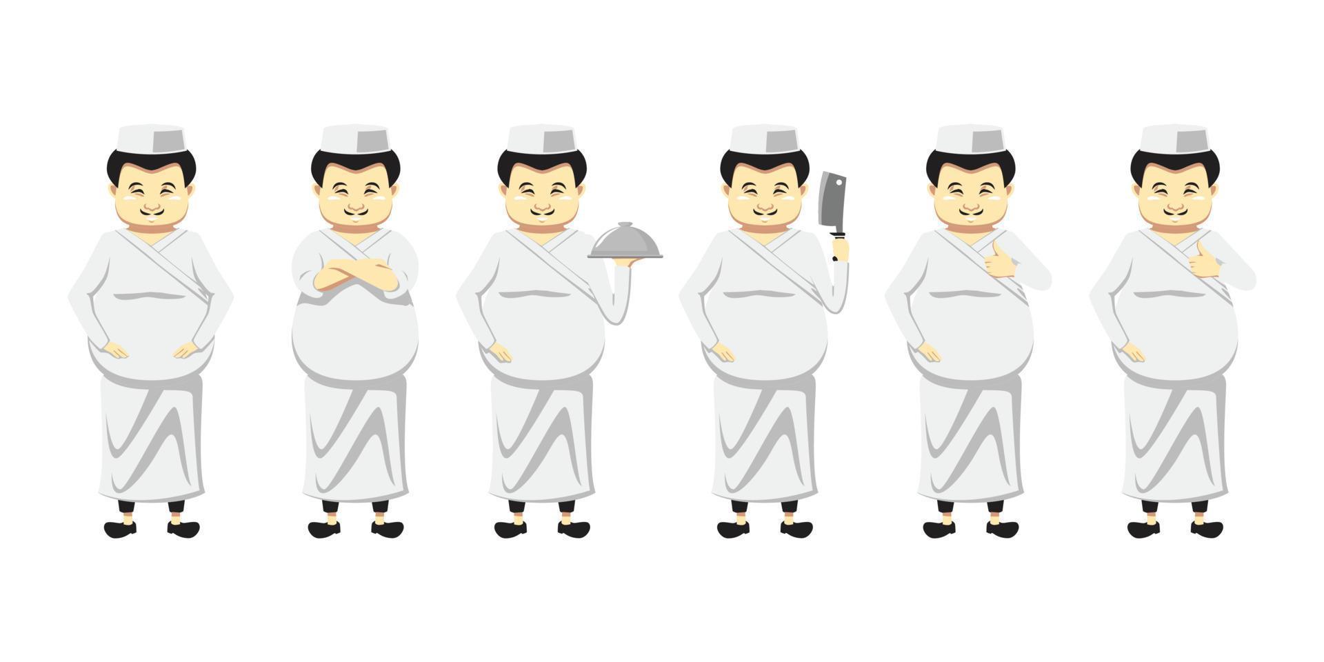 japanese chef flat style illustration vector design