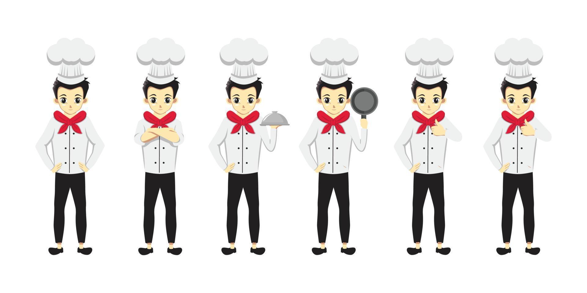 Diseño de ilustración de vector de niño chef italiano