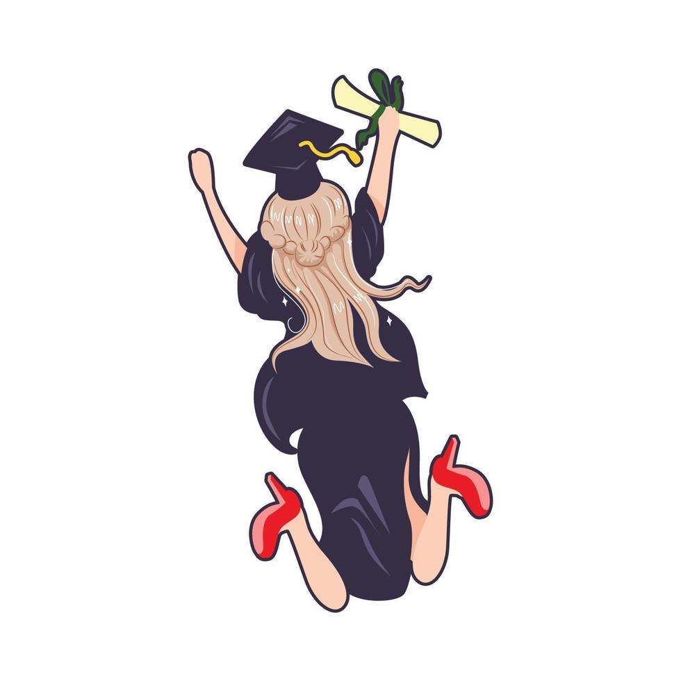 graduated girl vector illustration design