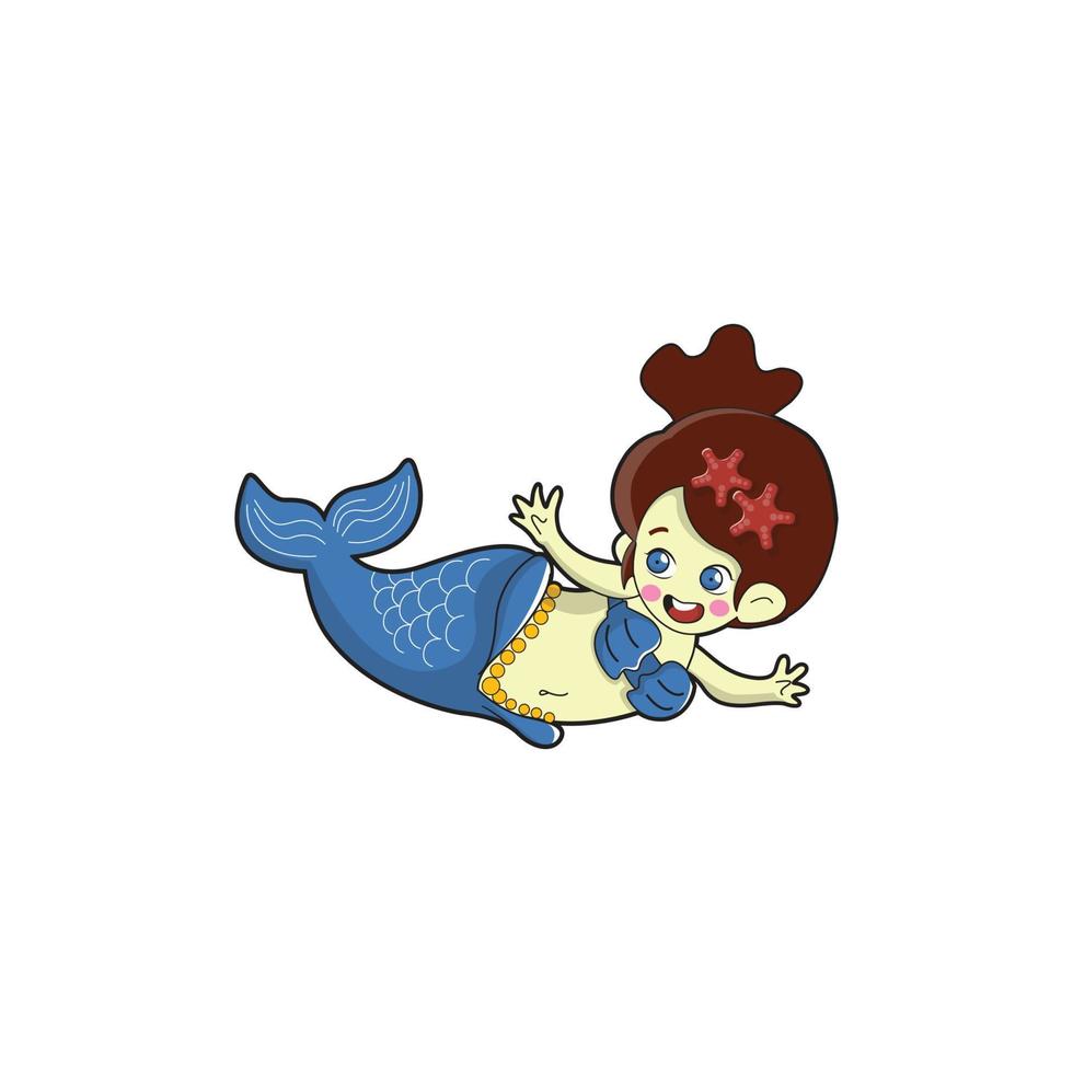 mermaid cute cartoon vector illustration design