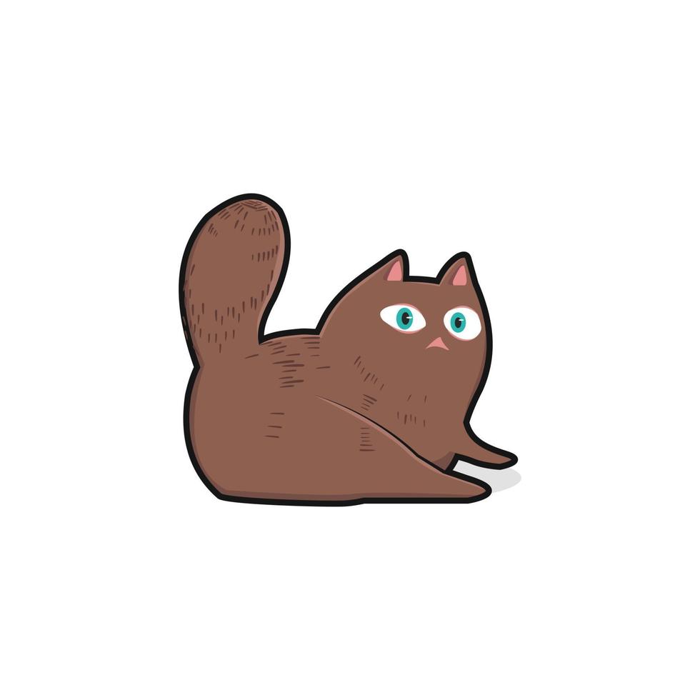 cat brown cute vector illustration design