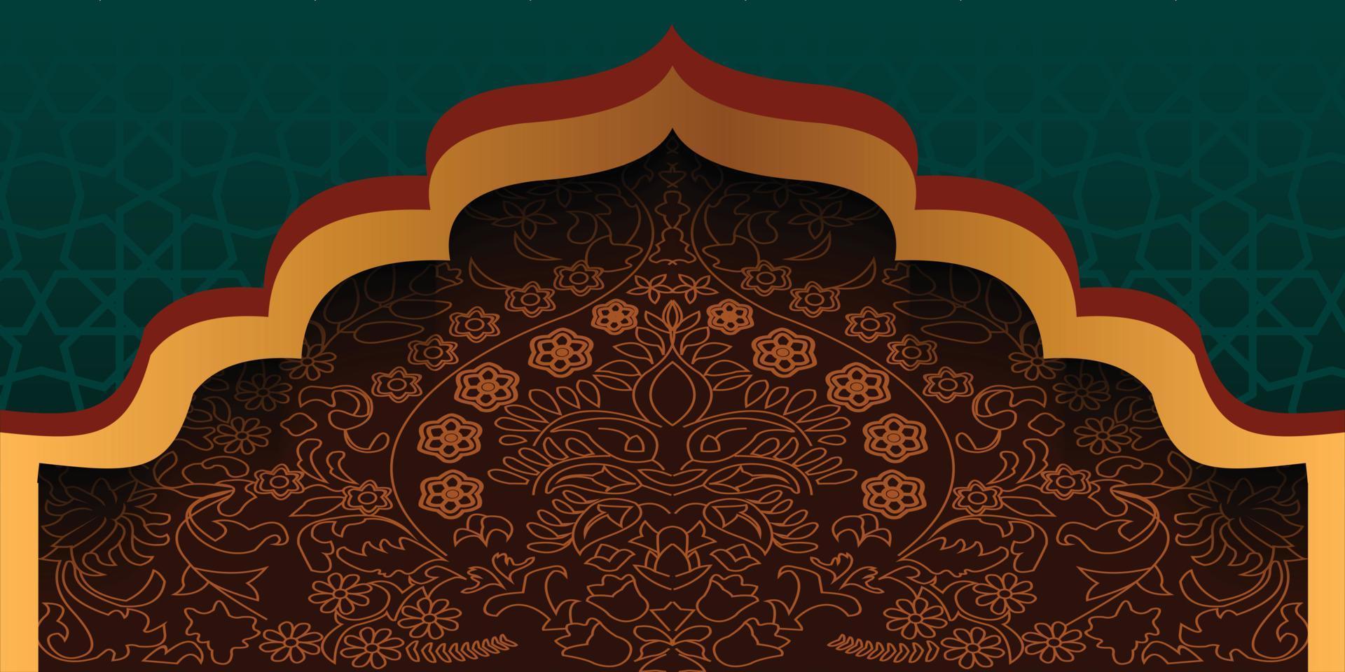 brown ornament islamic background vector design