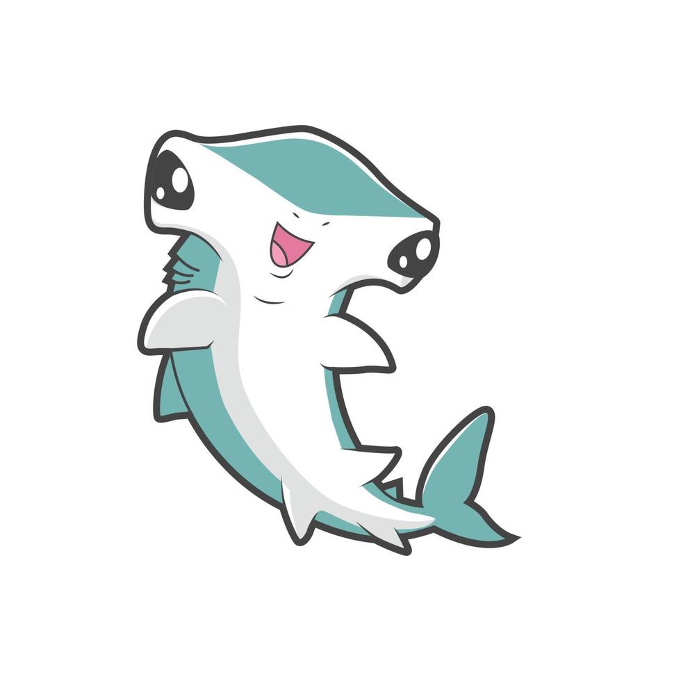 hammer head shark cute vector illustration design