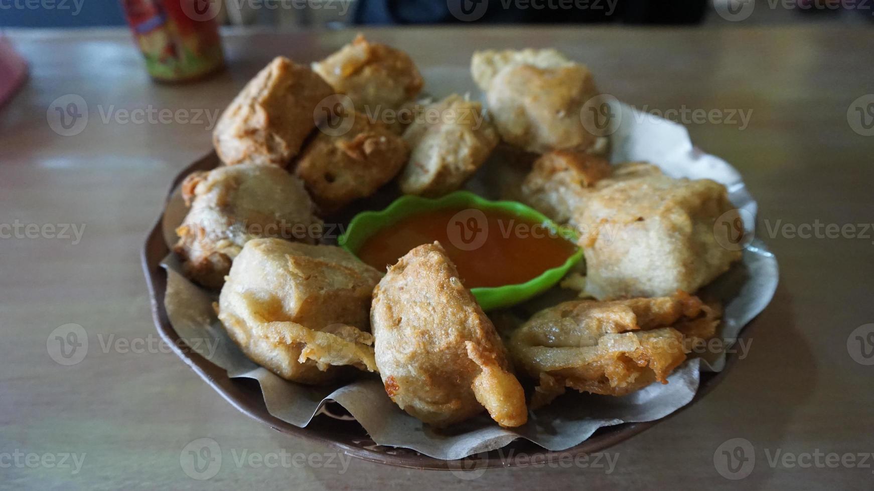 fried tofu with savory flour photo