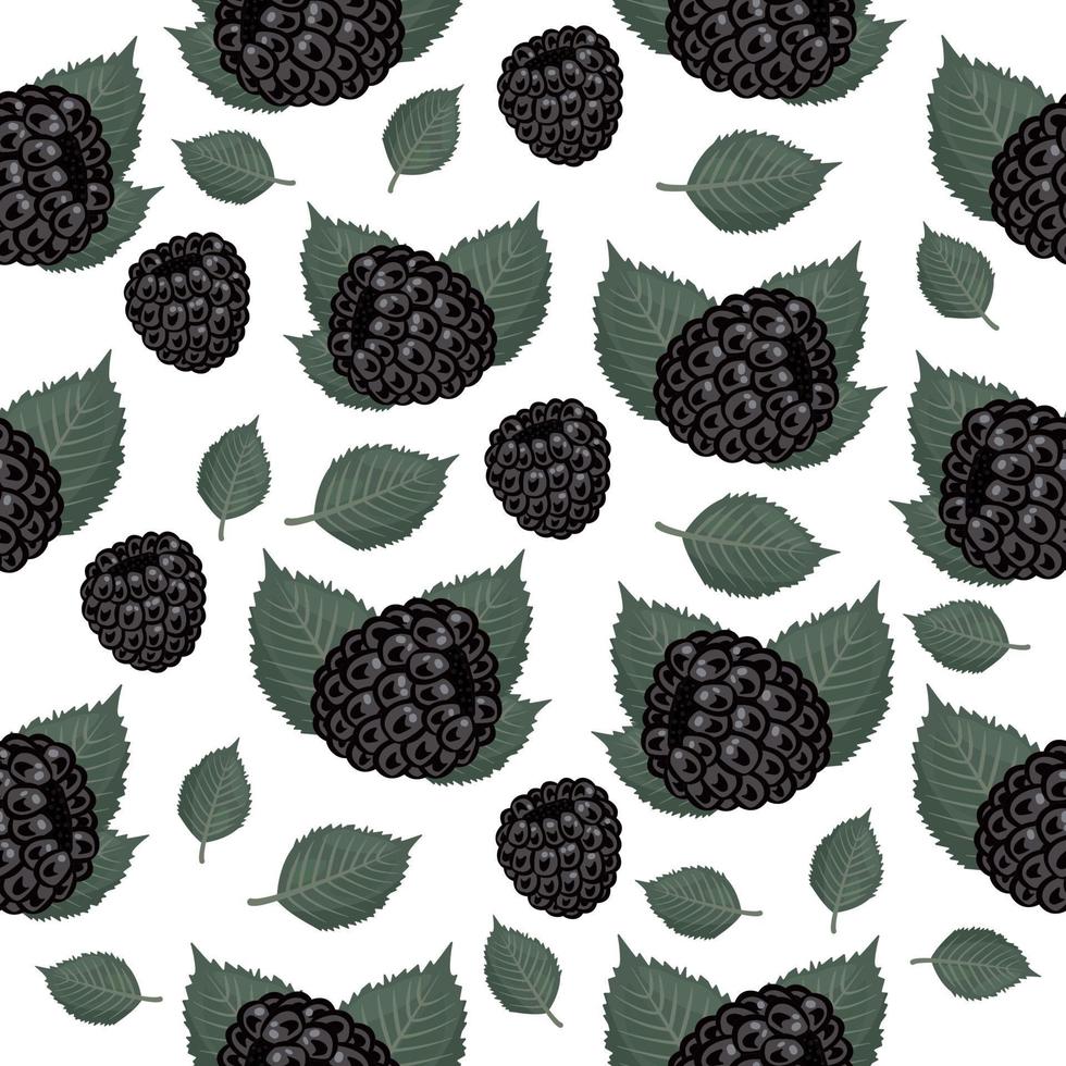 Blackberry flowers pattern, seamless pattern in gentle colors vector