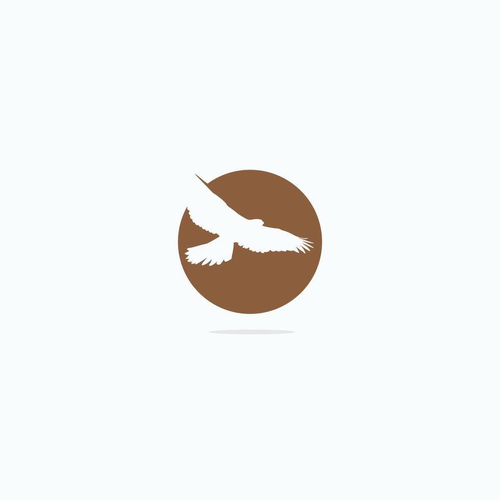 diseño vectorial del logotipo del águila, icono amante de los pájaros, pájaro halcón en la ilustración vectorial circular. vector