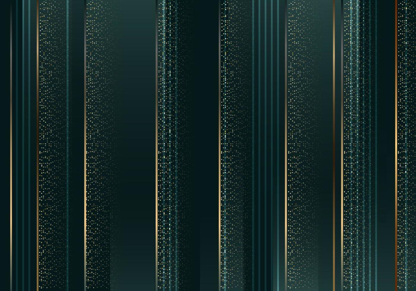 Abstract luxury green stripes and golden lines with gold glitter
