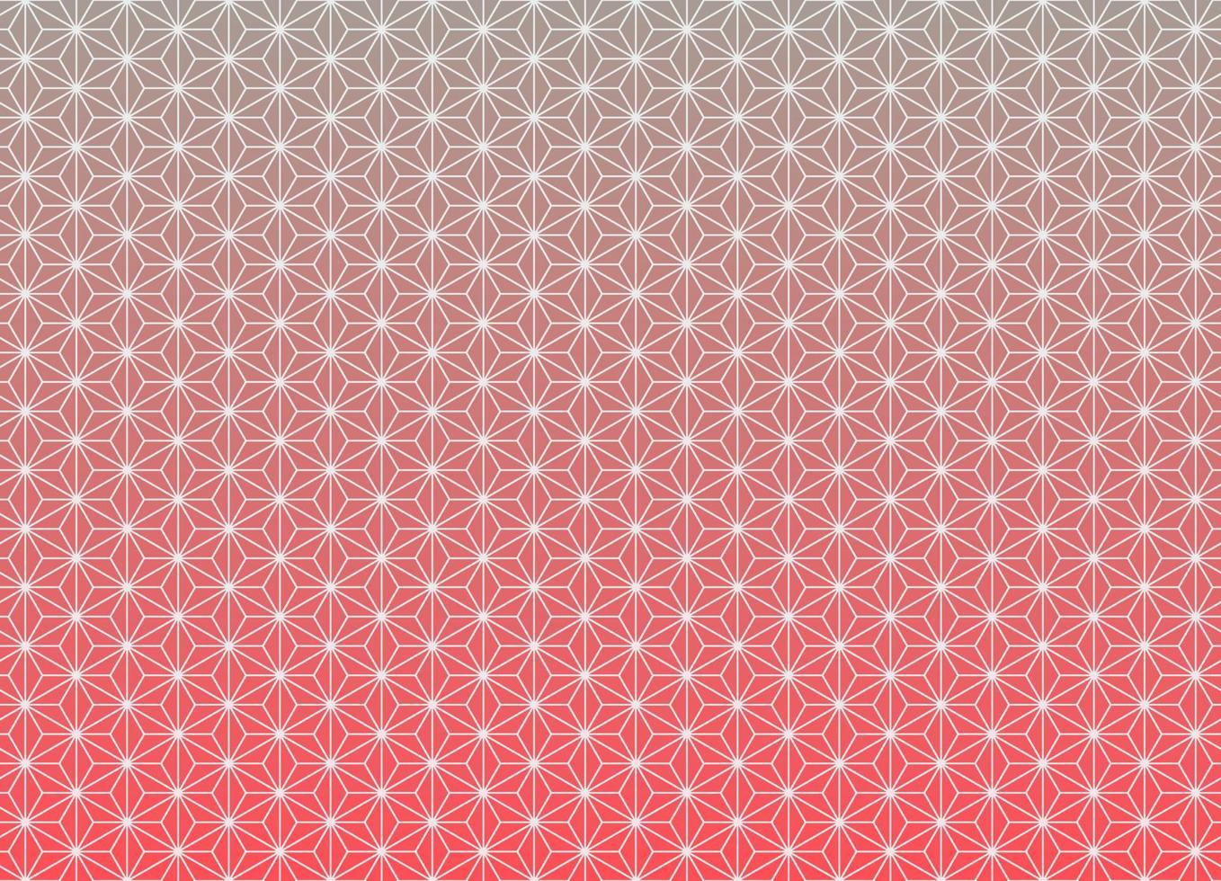 Asanoha Japanese traditional pattern with modern red gradient color background. Use for fabric, textile, cover, wrapping, decoration elements. vector