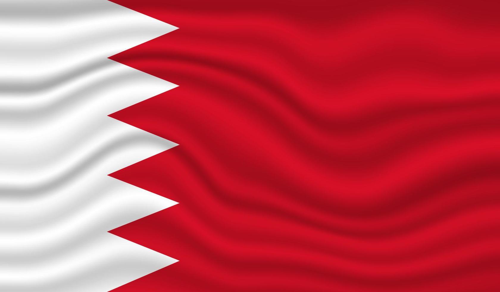 Bahrain National Flag vector design. Bahrain flag 3D waving background vector illustration