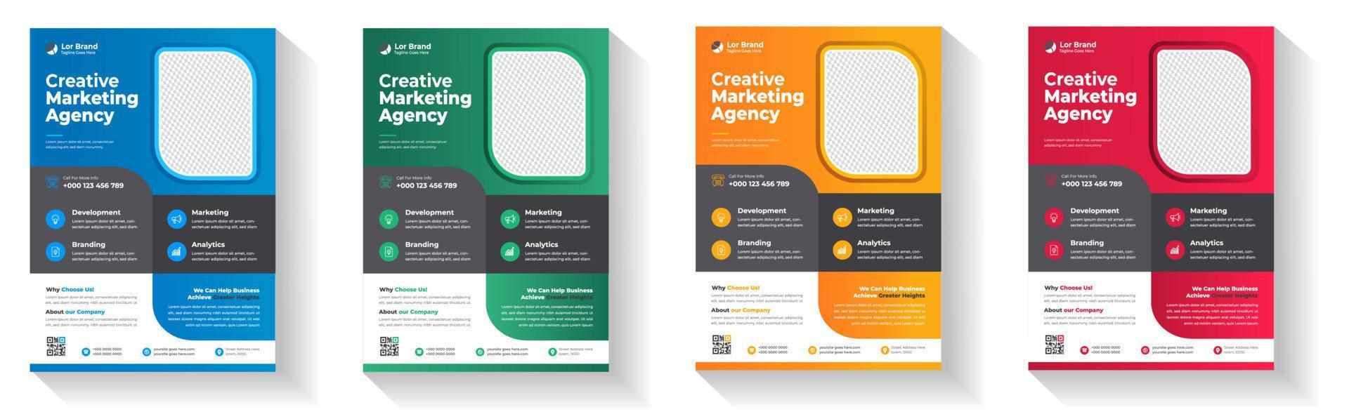 diseño de plantilla de volante de negocios corporativos. folleto de la agencia de marketing digital, folleto de marketing empresarial. haga crecer su negocio marketing digital nuevo volante. folleto de marketing digital vector