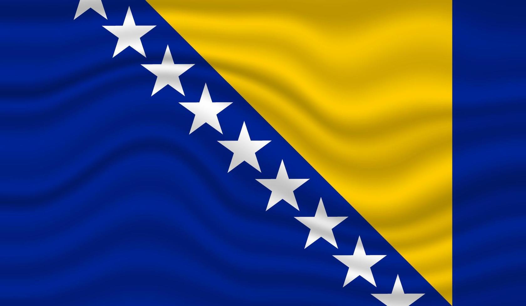 diseño vectorial de la bandera nacional de bosnia y herzegovina. bosnia y herzegovina bandera 3d ondeando fondo vector ilustración