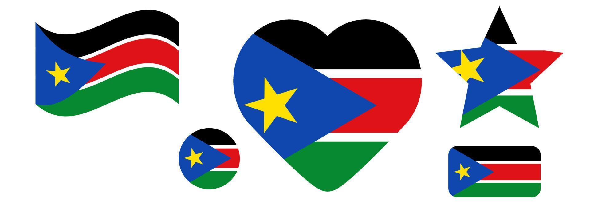 South Sudan national flag, vector illustration.