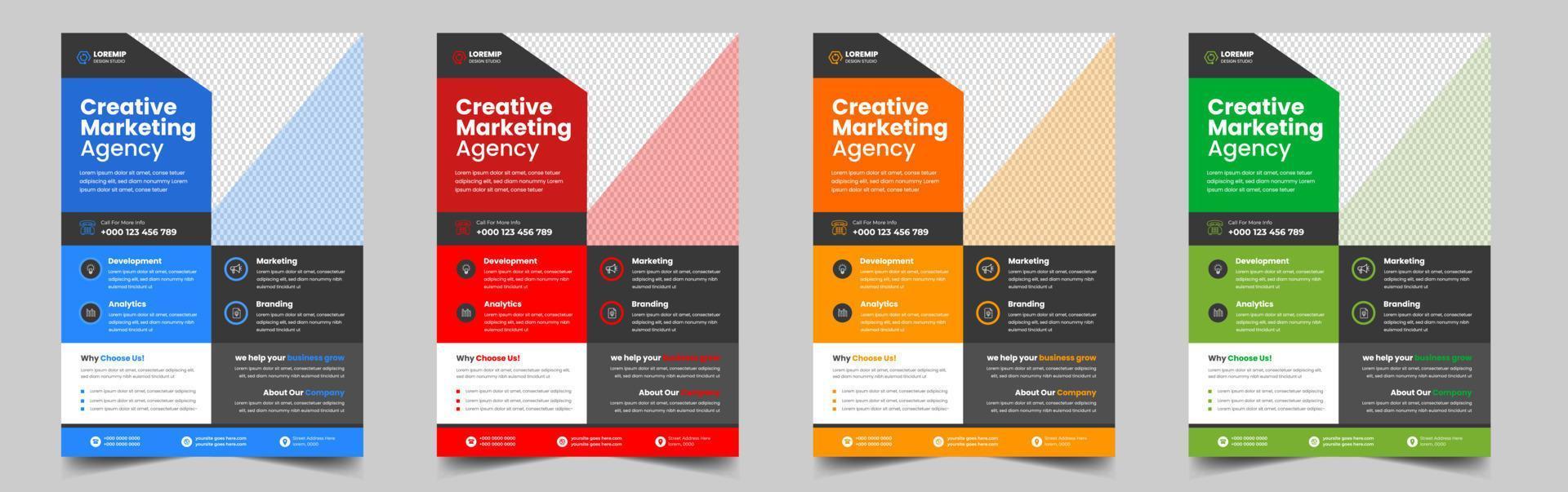 Corporate business flyer template design. digital marketing agency flyer, business marketing flyer. grow your business digital marketing new flyer. digital marketing flyer vector