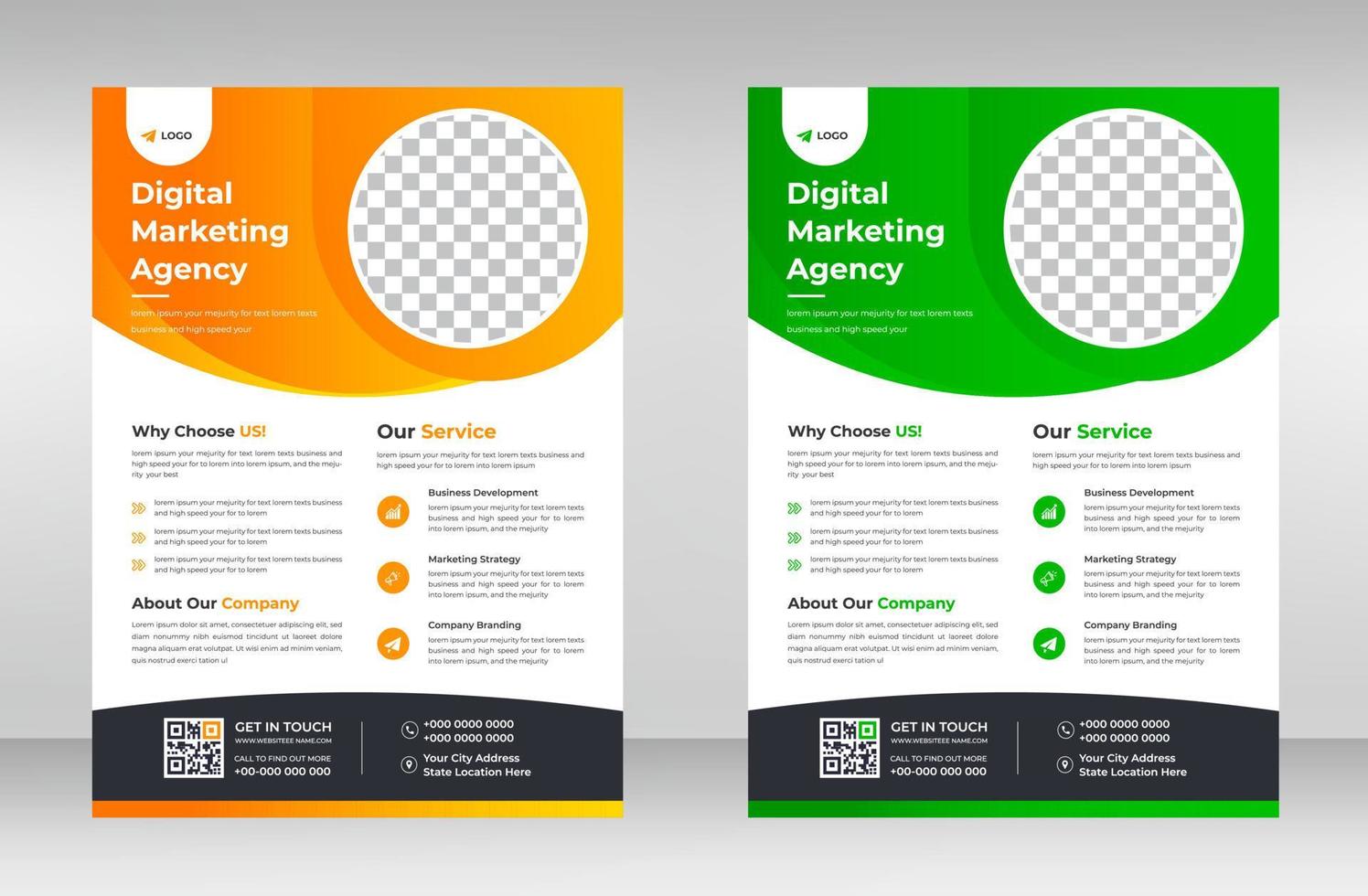 Corporate business flyer template design. digital marketing agency flyer, business marketing flyer. grow your business digital marketing new flyer. digital marketing flyer vector