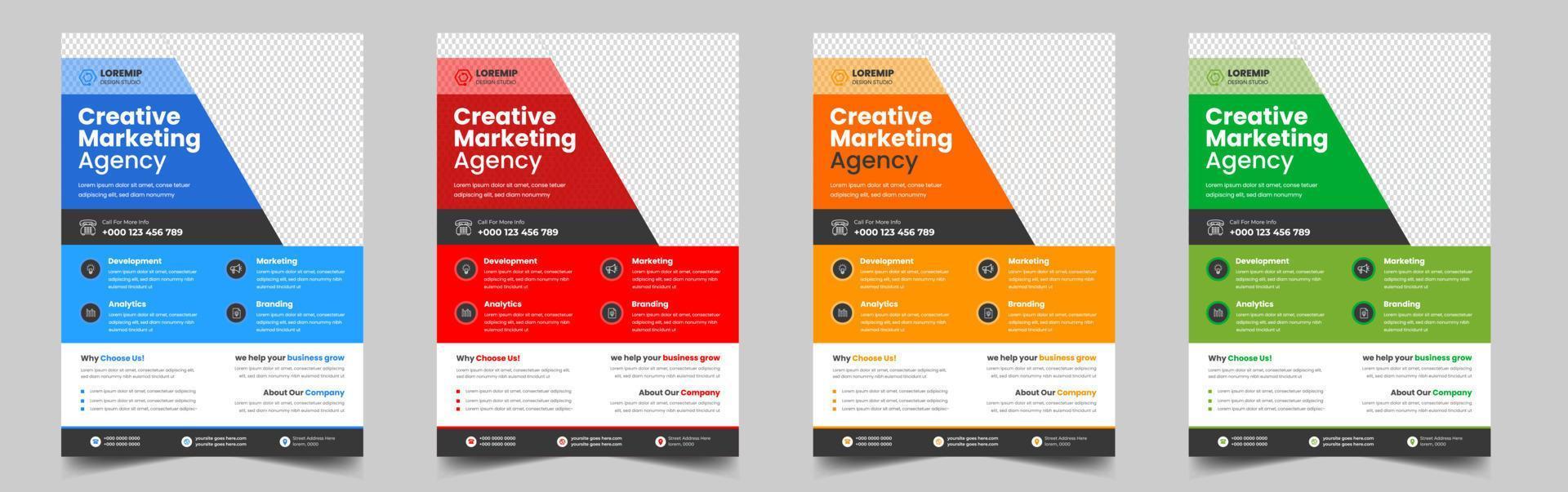 Corporate business flyer template design. digital marketing agency flyer, business marketing flyer. grow your business digital marketing new flyer. digital marketing flyer vector