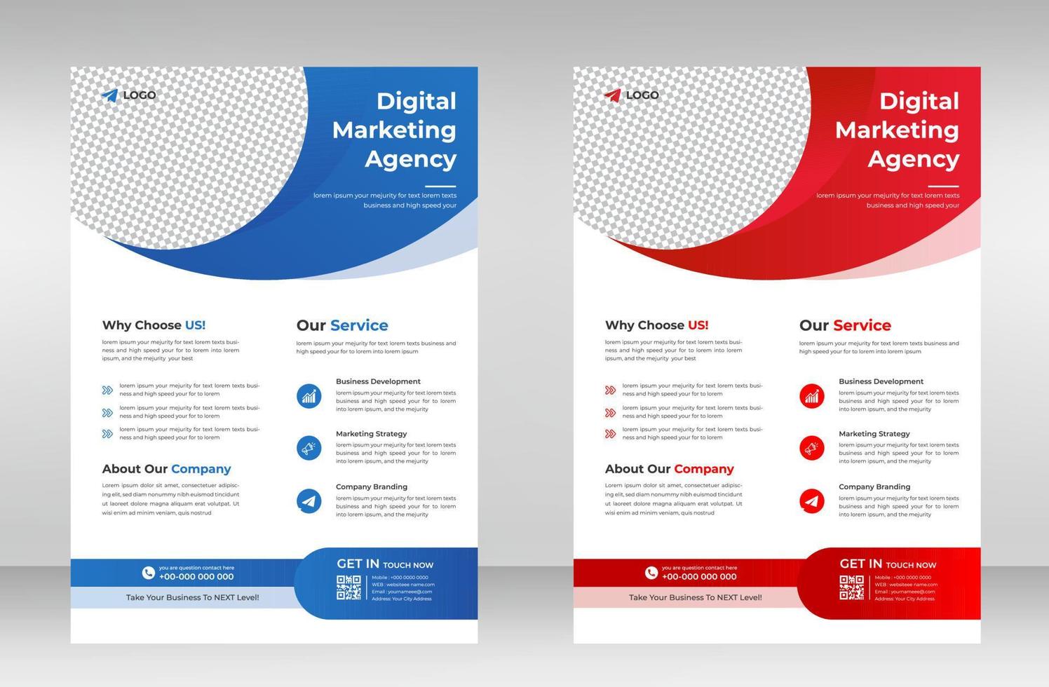 Corporate business flyer template design. digital marketing agency flyer, business marketing flyer. grow your business digital marketing new flyer. digital marketing flyer vector