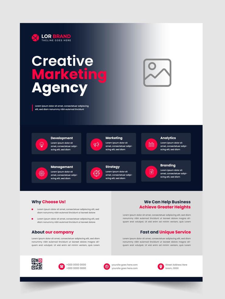 Corporate business flyer template design. digital marketing agency flyer, business marketing flyer. grow your business digital marketing new flyer. digital marketing flyer vector