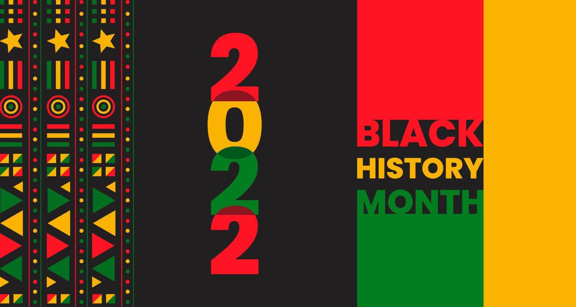 fondo del mes de la historia negra. historia afroamericana o mes de la historia negra. se celebra anualmente en febrero en estados unidos y canadá. mes de la historia negra 2022 vector