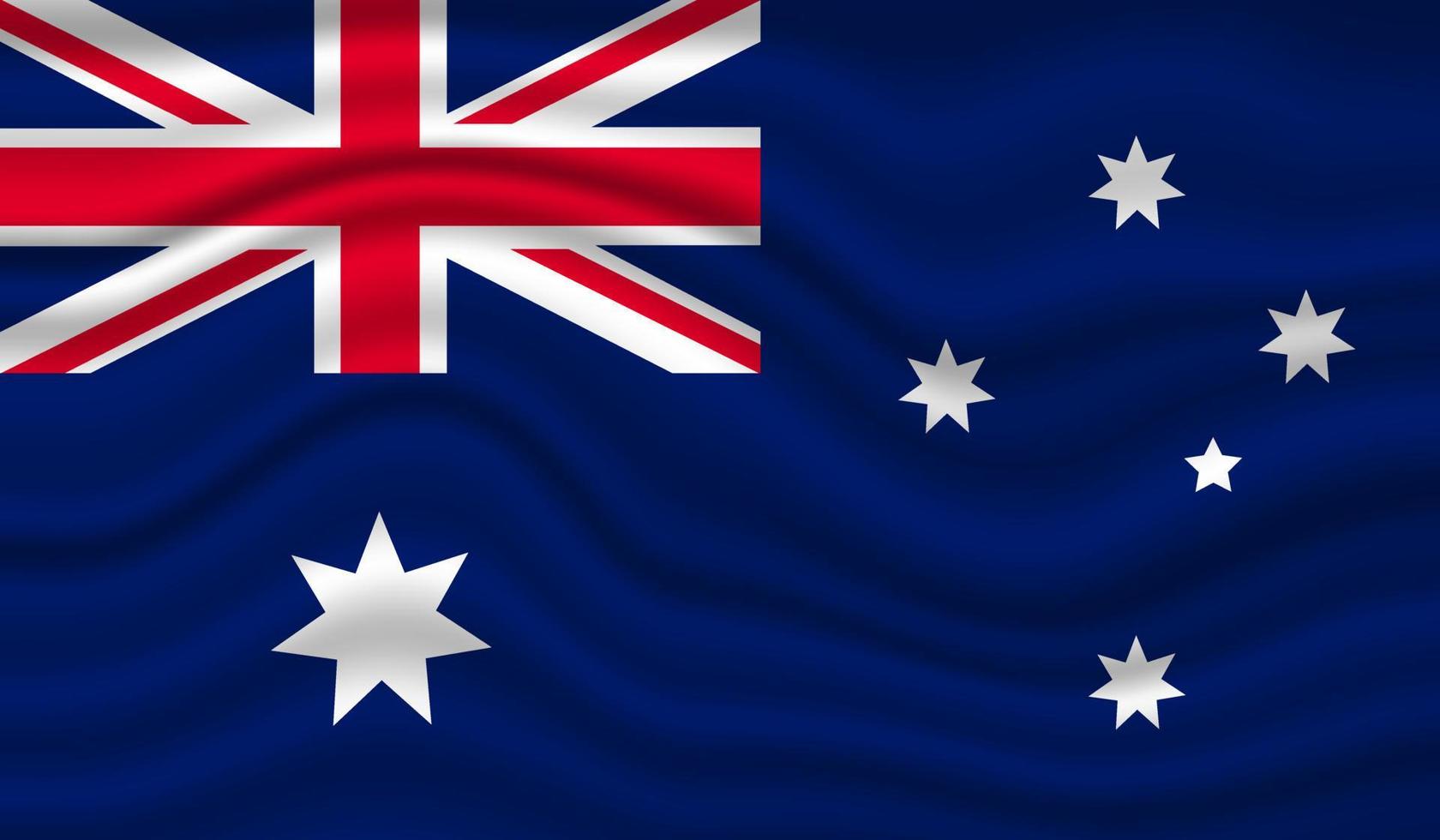 diseño vectorial de la bandera nacional de australia. australia bandera 3d ondeando fondo vector ilustración