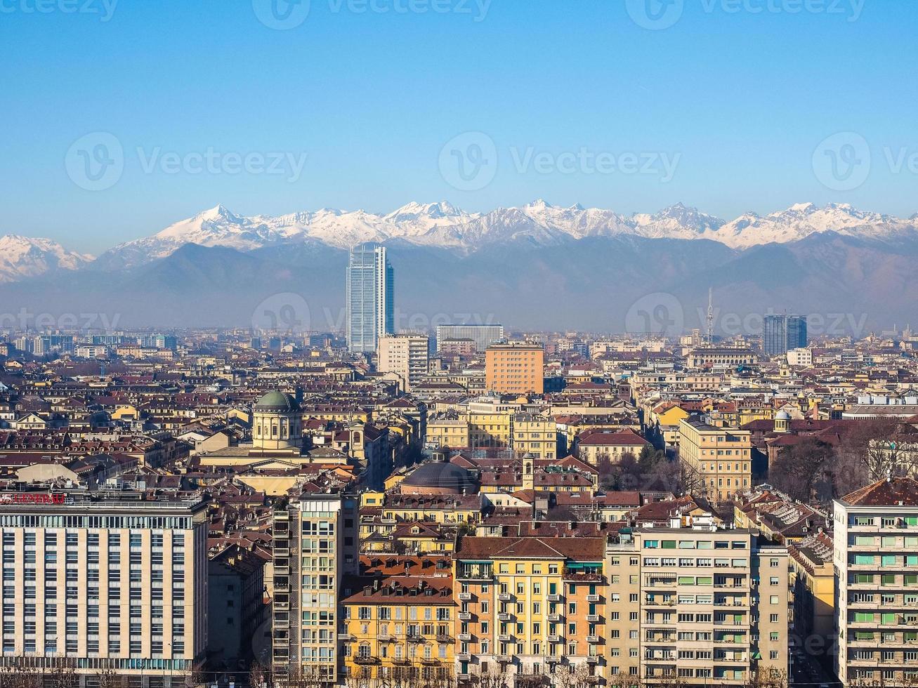 HDR Aerial view of Turin photo