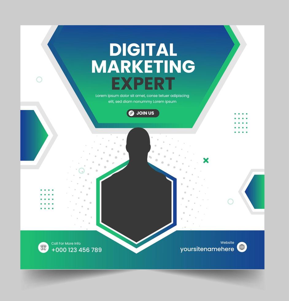 digital marketing post banner, digital marketing social media post banner. business marketing post banner. digital marketing banner. vector