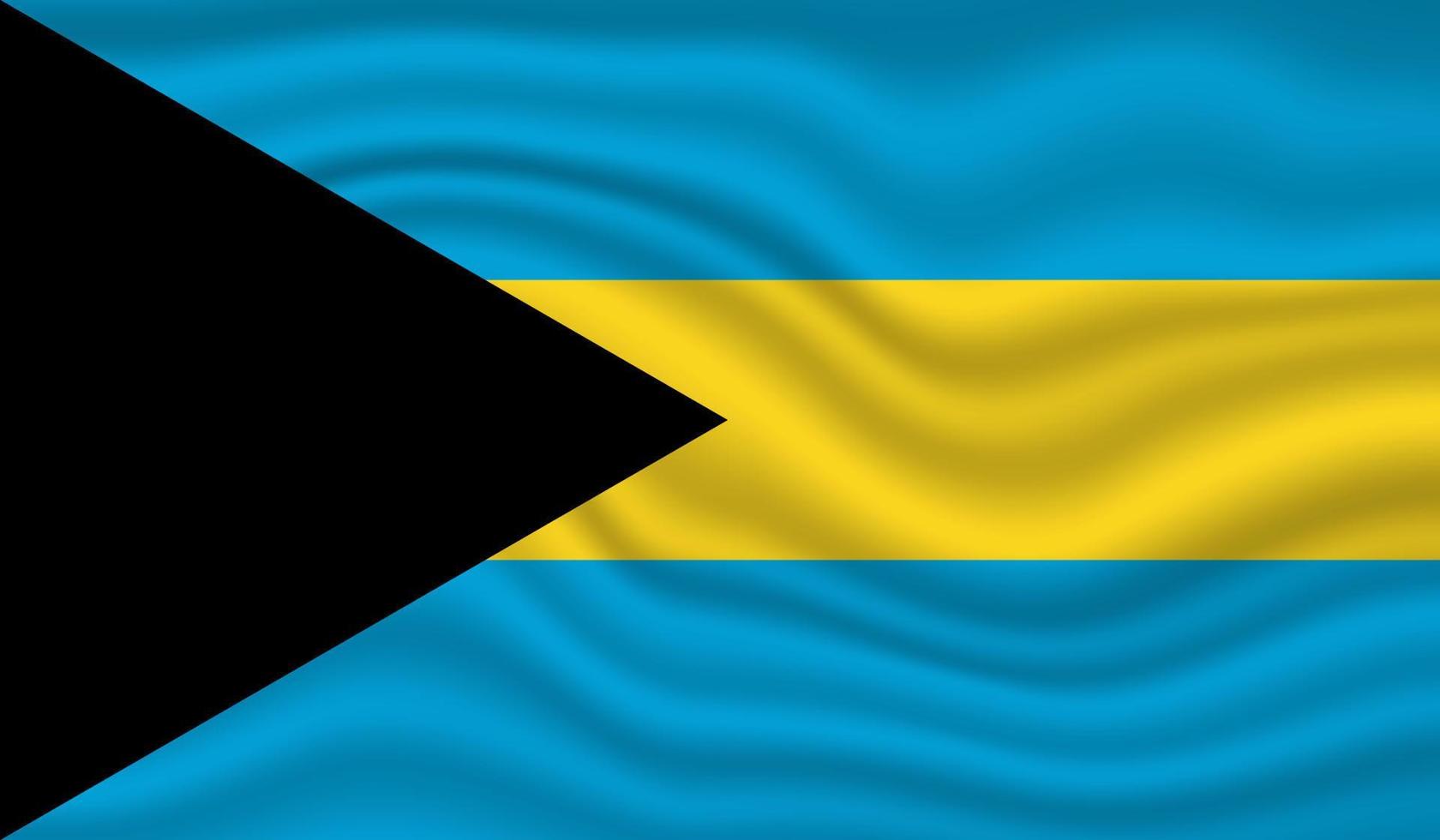 diseño vectorial de la bandera nacional de Bahamas. bahamas bandera 3d ondeando fondo vector ilustración