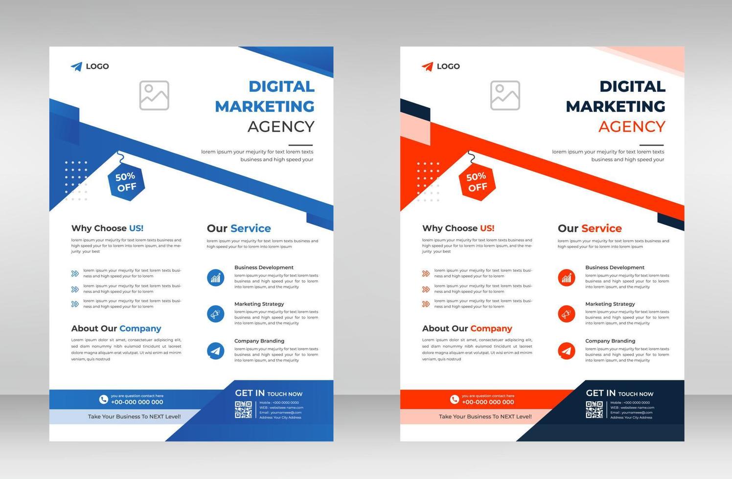 Corporate business flyer template design. digital marketing agency flyer, business marketing flyer. grow your business digital marketing new flyer. digital marketing flyer vector