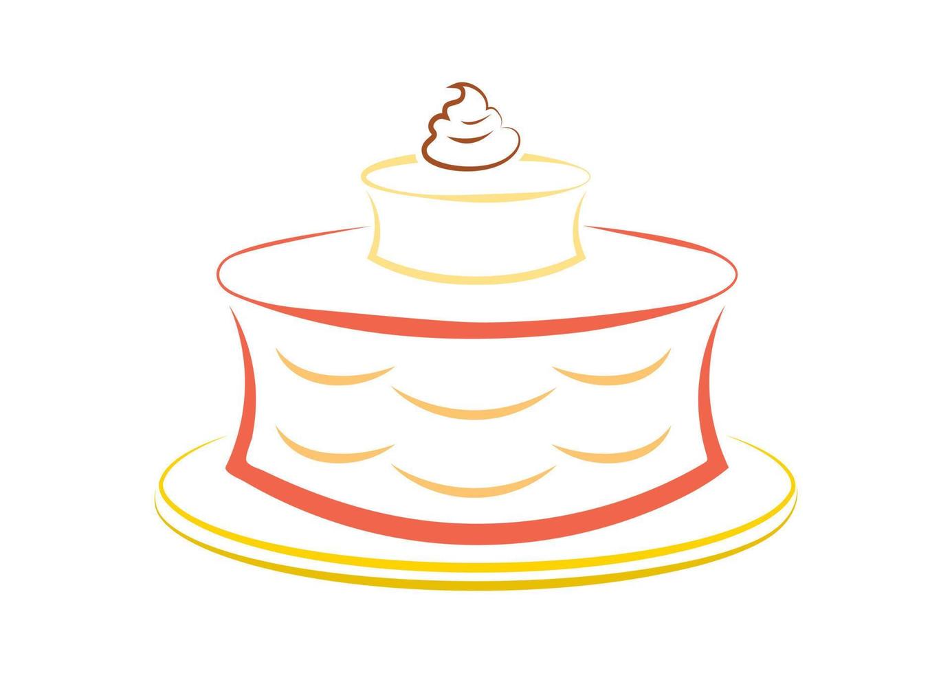 Sweet cake in flat style isolated on white background vector illustration of sweet cake logo