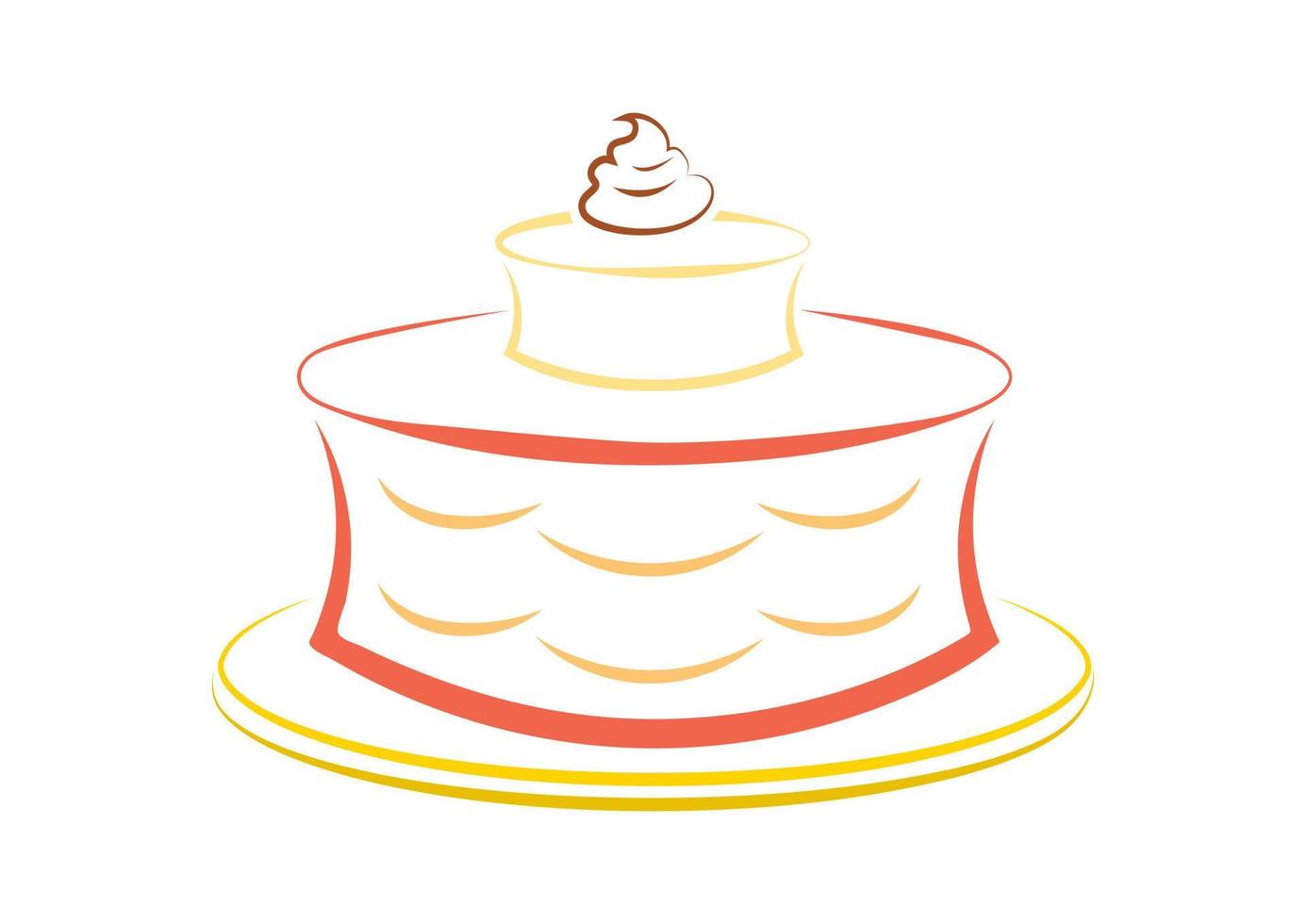 Sweet cake in flat style isolated on white background vector illustration of sweet cake logo
