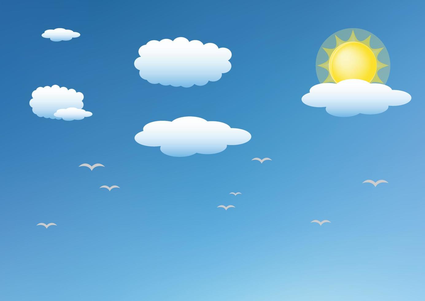 Cartoon blue sky vector illustration